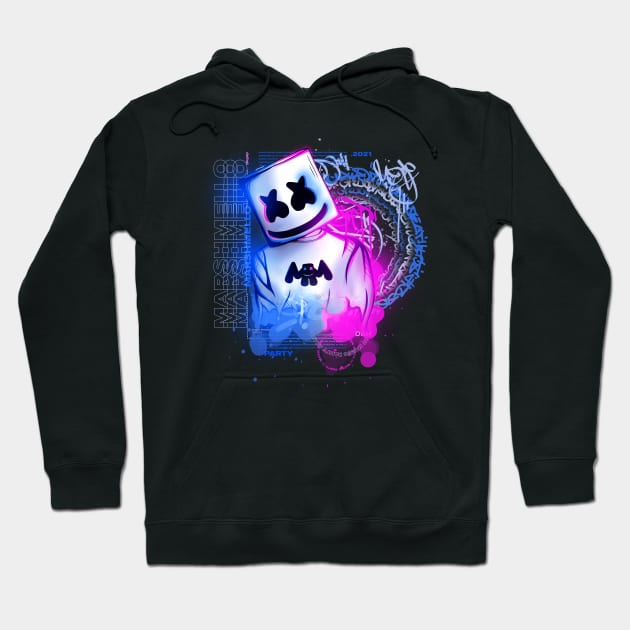 Marshmello | Modern Graffiti Synthwave Retrowave Hoodie by DenielHast